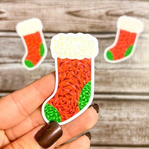 Stocking sticker, geometric, decal, laptop, water bottle, stained glass look, Christmas, winter, sock, holiday,, cute