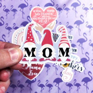 Gnome Mom Sticker: Water-Resistant Decal for Laptop or Water Bottle