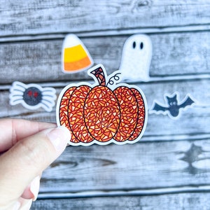Pumpkin sticker, Halloween, decal, fall, autumn, laptop sticker, water bottle sticker, gift for fall lover, gift for autumn, gourd