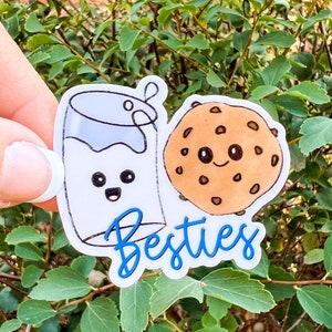 Best friend sticker, milk and cookie, decal, for water bottle, for laptop, best friend gift, gift for her, gift for friend, cute, cartoon