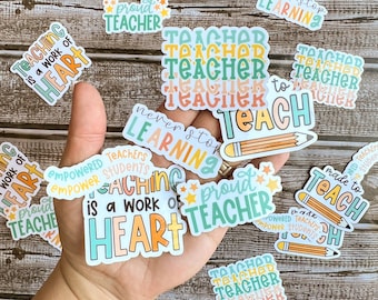 Colorful Teacher Sticker Bundle: Appreciation Gift, Student Teacher, Christmas