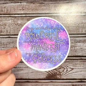 Manifestation stickers, affirmations, inspirational, decal for laptop water bottle, positive affirmations, quotes, positivity, inspiring