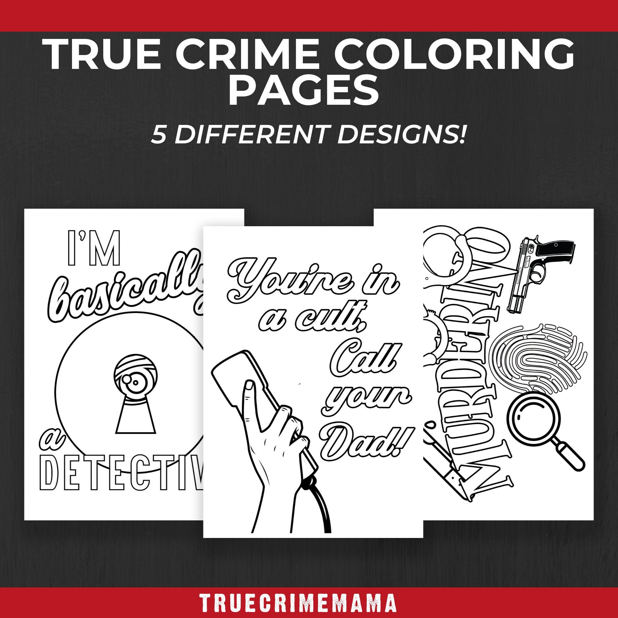 True Crime Coloring Book Pages True Crime Quotes & Sayings Etsy