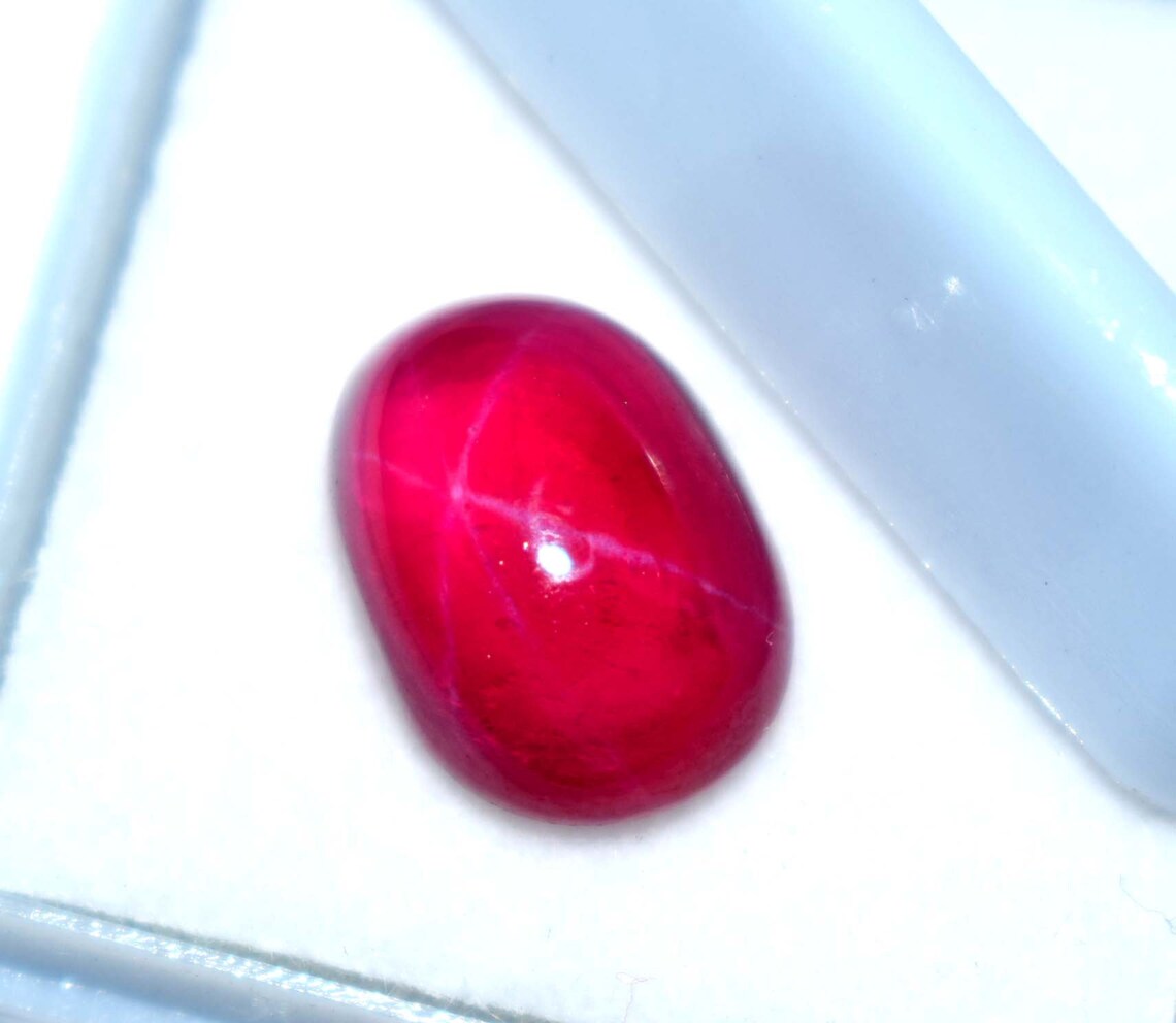 Blood Red Star Ruby 6.35 Ct Loose Gemstone 6 Rays 100 Natural Etsy