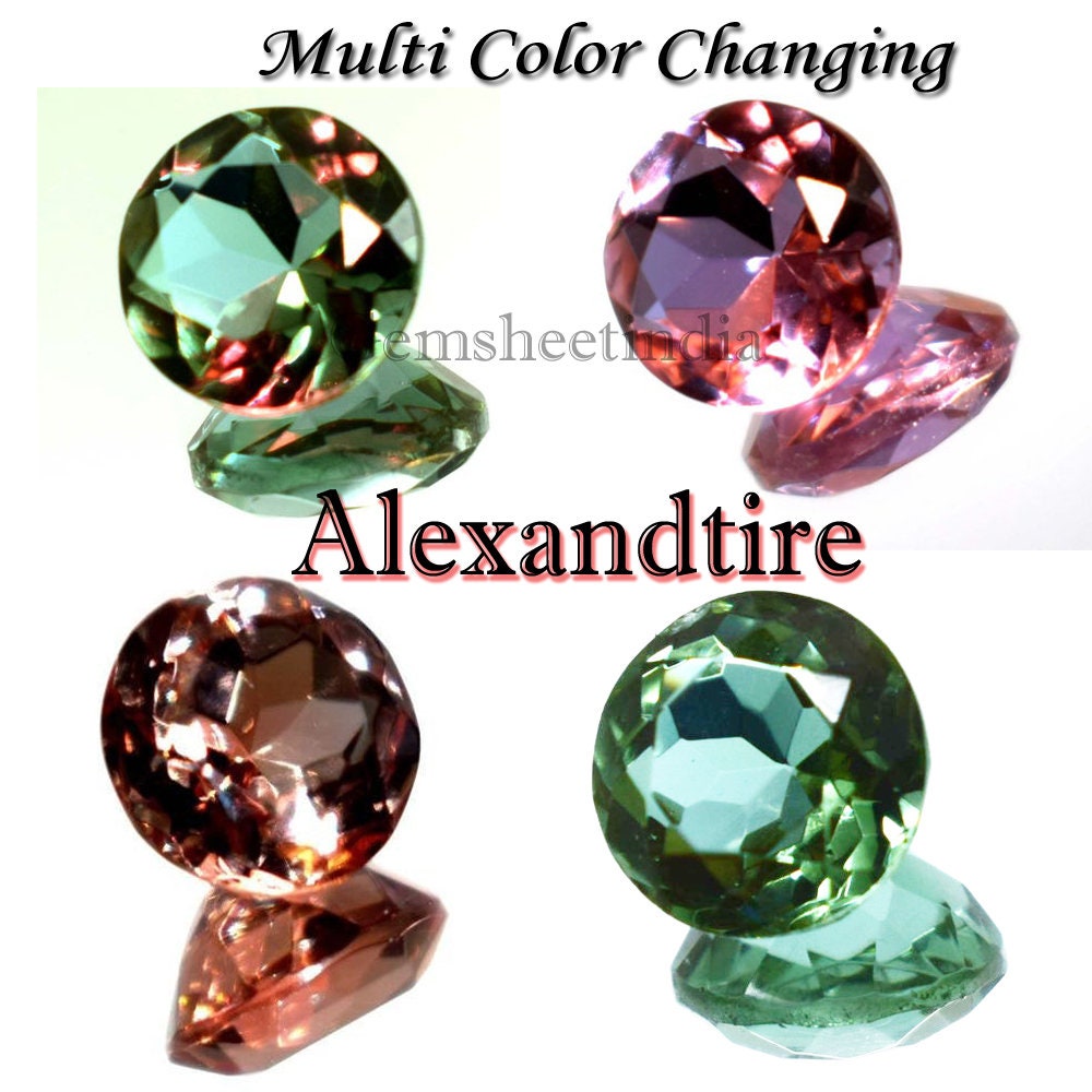 Natural Alexandrite Loose Gemstone Certified Round Shape Color