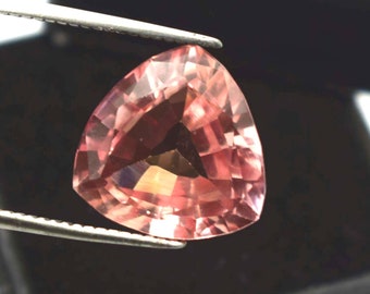 7.70CT Natural Padparadscha Sapphire Trillion Cut Faceted Certified Padparadscha Loose Padparadscha Ring Padparadscha Pendant RARE Found AAA