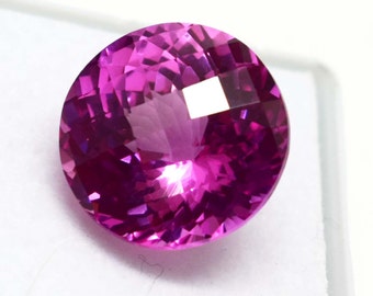 AAA  Flawless 7.85 ct Ceylon Pink Sapphire Round  Cut, Round Cut Loose Gemstone ,Fine Quality Sapphire Jewelry Making Gemstone