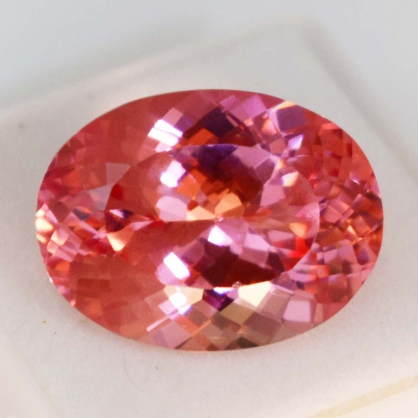 Faceted 20.75 CT Padparadscha Sapphire Loose Padparadscha Ring Padparadscha Pendant AAA Natural Padparadscha Sapphire Oval Cut Certified