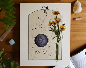 Virgo Astrology Poster: Zodiac Sign Art Print (8x10)