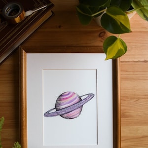 Saturn // 5x7 / 8x10 Wall Art // Space // Watercolour