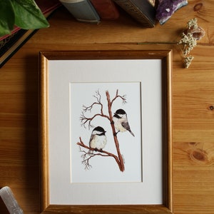 Chickadee Dee Dee // 5x7, 8x10, Art Print, Nature, Birds, Watercolour, Illustration
