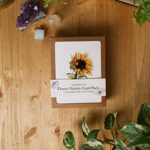 PETITE carte de 5 fleurs / / Carte 4 x 5 / Pack variété / Pack floral / Pack de cartes vierges / Tournesols / Pois de senteur / Crocus / Fleurs de lys