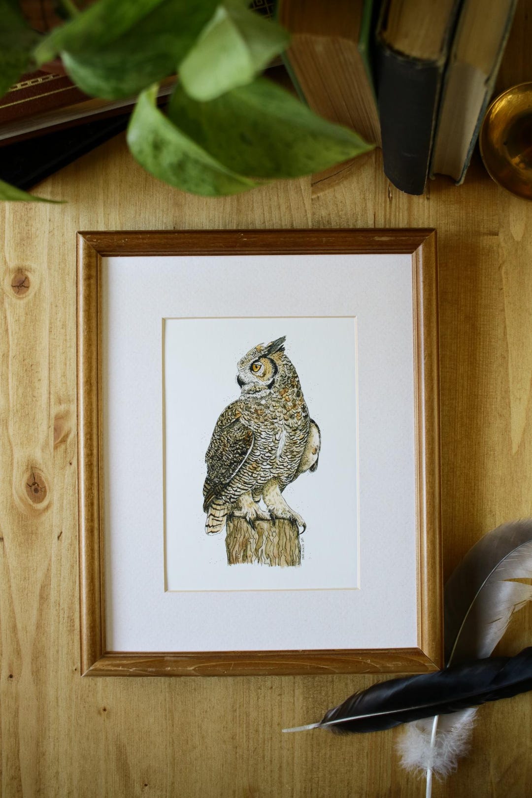 Great Horned Owl // 5x7 , 8x10 Art Print, Bird Wall Art, Bird Lover ...