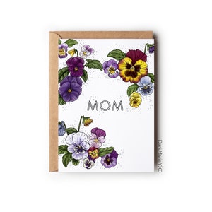 Maman // Carte de vœux // Amour // Carte vierge // Fleurs // Mères Dat // 5x7