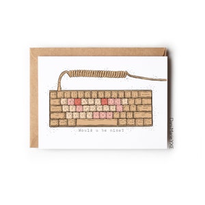 Seriez-vous à moi ? Carte de vœux 5x7, Carte vierge, Carte de Saint-Valentin, Carte pour coup de cœur, Carte de Saint-Valentin, Carte de vœux Throwback des années 90
