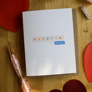 Petite carte Hey Cutie ! // Carte de voeux 4 x 5 / Carte de voeux vierge / Carte de la Saint-Valentin / Jolie carte / Cadeau de la Saint-Valentin / Hey Cutie