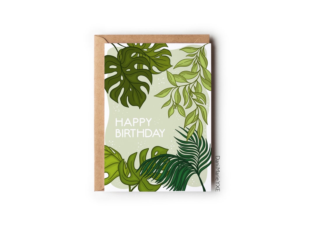 Joyeux anniversaire plantes // carte de voeux, carte d'anniversaire