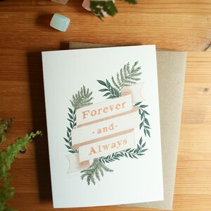 Forever and Always // Carte de voeux, Célébration de mariage, Carte vierge, 5x7, Carte multi-occasions