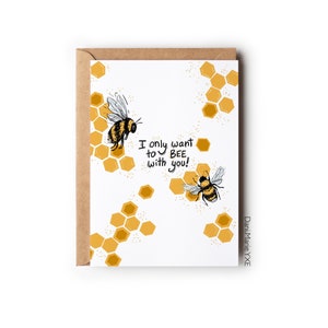 Je veux seulement BEE avec toi // Carte de vœux 5x7, Carte vierge, Carte de Saint-Valentin, Carte pour conjoint, Carte de vœux Throwback des années 90