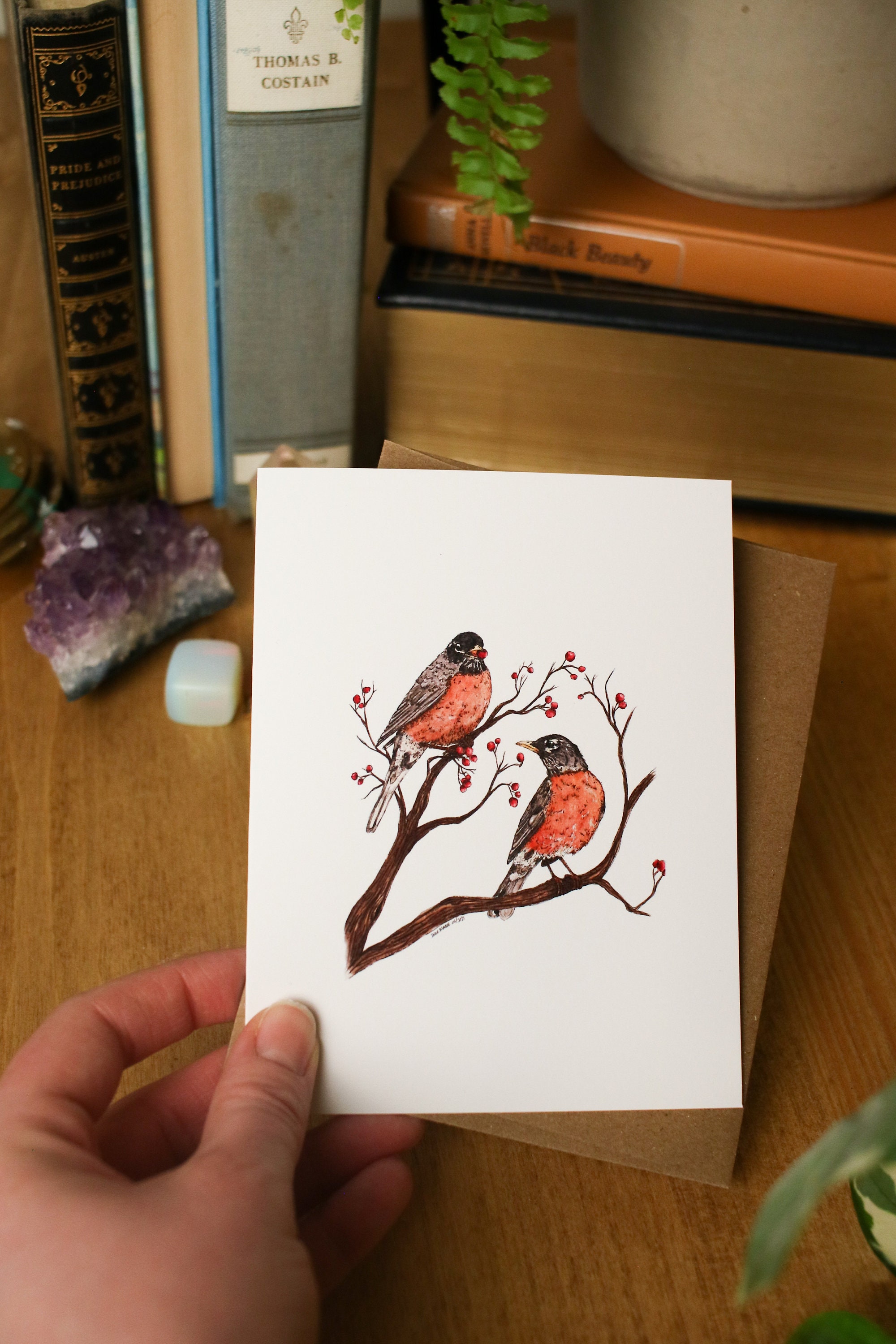 SMALL Robin Greeting Card // 4x5 Greeting Card / Blank Greeting Card ...