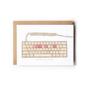 You’re my type_ // Carte de vœux 5x7, Carte vierge, Carte de Saint-Valentin, Carte pour coup de cœur, Carte de Saint-Valentin, Carte de vœux nostalgique des années 90