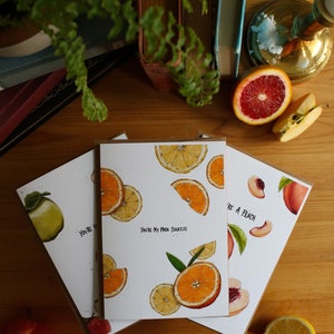 Fruity Pun Card 3-Pack // Cartes de vœux // Drôle // Carte vierge // 5x7
