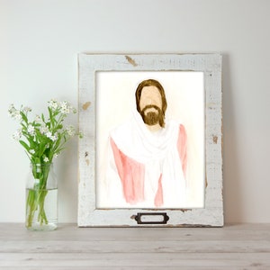 Portrait of Christ-Watercolor-Wall Art- Christian Home Decor- Nursery Art-Come Unto Christ-Hear Him-Jesus Christ Art-Picture of Jesus-Savior