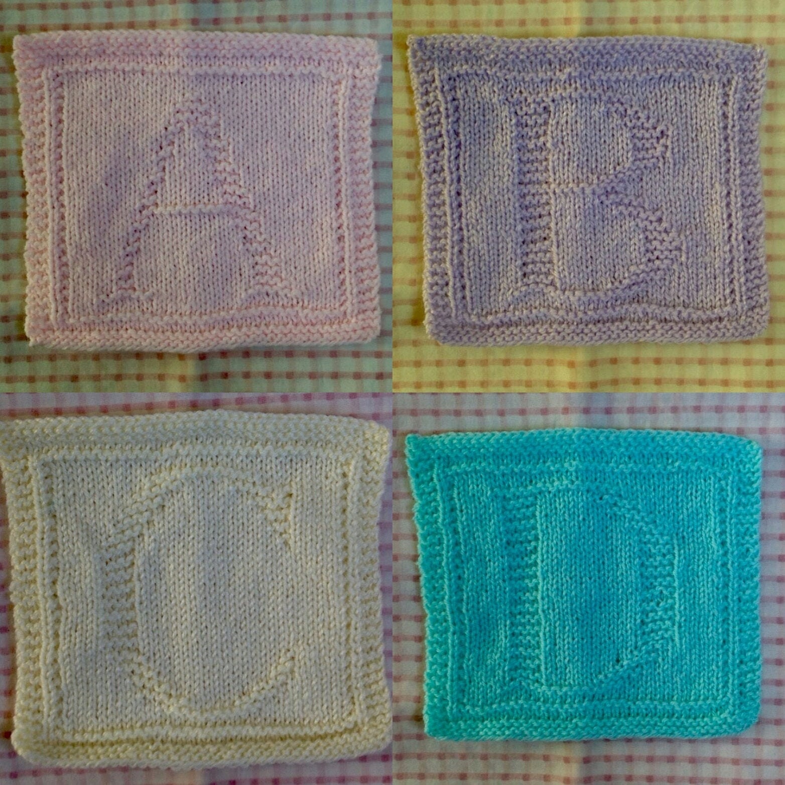 Alphabet Vintage Style Baby Blocks 26 Blanket Square Knitting Patterns