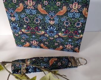 Blue badge holder. Blue badge parking wallet. Disabled badge holder. William Morris fabric. Disabled badge protector. Matching fob.Handmade