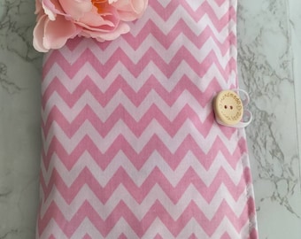Baby wallet. Pink Chevron fabric. Nappy clutch. Nappy pouch. Wetwipe pouch. Holiday pouch