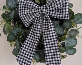 Christmas bow. Christmas decor. Door decoration. Wreath bow.Handmade