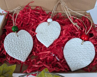 Handmade Air Dry Clay Christmas Ornaments.Essential Oil Diffuser Set of 3