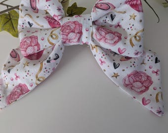 Puffy bow hair bow. Hair bow. Ballerina fabric Handmade