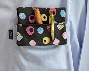 Pen pocket organiser.Fabric pocket Pen Holder: Pocket protector Healthcare.Nurse. Caregiver.Teacher, Doctor, Office, Lab tech