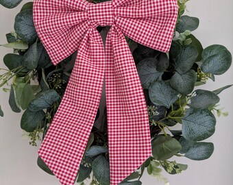 Christmas bow. Christmas decor. Door decoration. Wreath bow.Handmade