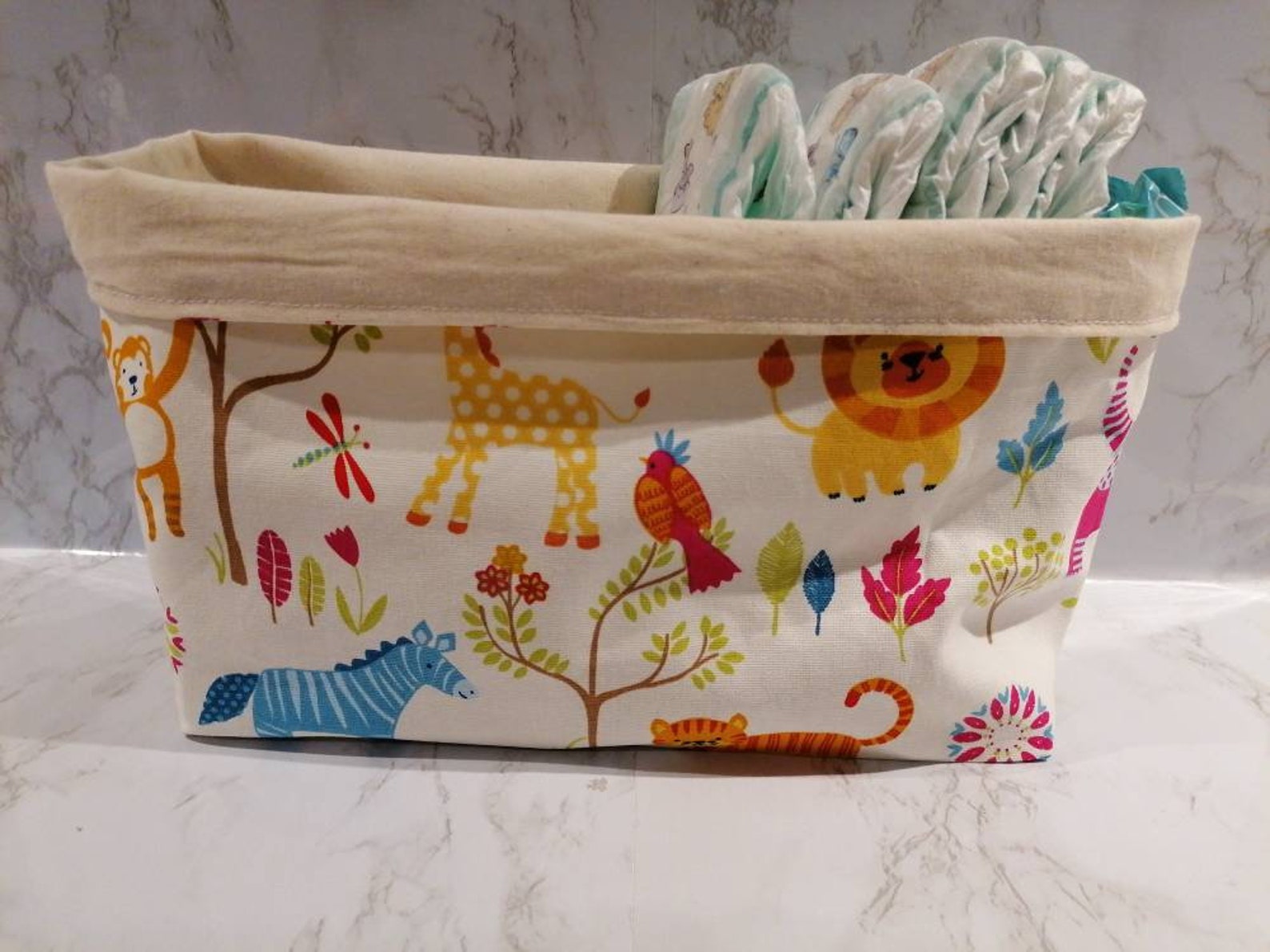 Nappy storage. Nappy holder. Wetwipe and nappy pouch. Nursery. Etsy