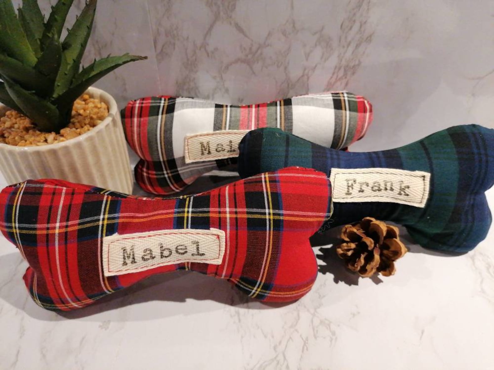 Personalised dog toy with squeak. Handmade Etsy
