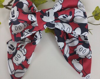 Puffy bow hair bow. Hair bow. Disney fabric.Handmade