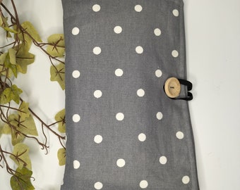 Baby wallet. Spot fabric. Nappy clutch. Nappy pouch. Wetwipe pouch. Holiday pouch