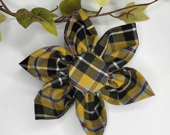 Cornish Tartan. Cornish Tartan fabric flower. Tartan brooch. Cornish Tartan hair clip. Handmade