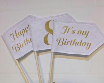 Handmade Birthday flag. Birthday decorations. Birthday pennant