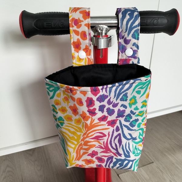 Child's Scooter Handlebar Bag: Colorful Patterned Bike Bag