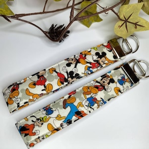 Disney fabric key fob. Wristlet. Mickey key fob.Handmade