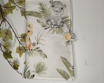Baby wallet. Nappy clutch. Nappy pouch. Jungle fabric.Wetwipe pouch