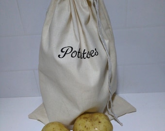 Handmade Fabric Storage Bag. Produce bag..kitchen Organizer,