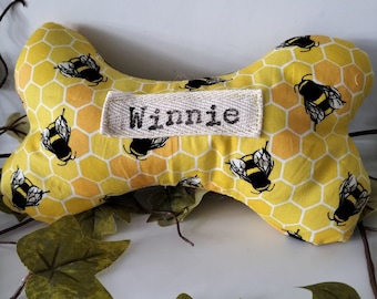 Personalised dog toy with squeak