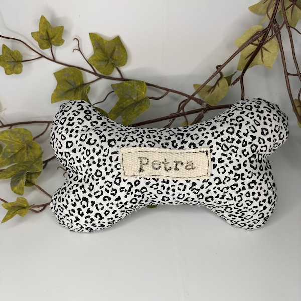 Personalised dog toy with squeak. Dog gift. Dog present. New puppy. Personalised dog gift. Handmade