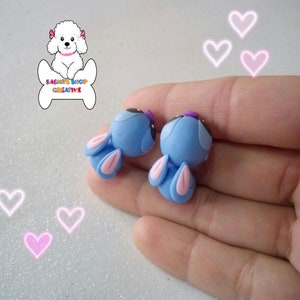 Stitch Bite Earrings Lilo & Stitch Polymer Clay Earrings Handmade Disney Gift Handmade Clay Earrings Memorial Day Gift Idea Cute Stitch Bite