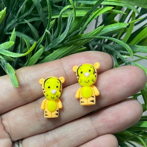 Handmade Winnie the Pooh Polymer Clay Earrings: Tigger, Eeyore