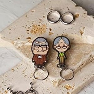 Carl Ellie Keychain Set | Anniversary Couples | Adventure is Out There Keychain | Up Movie Inspired Wedding Gift | Together Forever Keyring